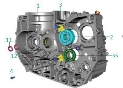 DOMİNAR 400 ŞANZUMAN KUTUSU SAĞ+RULMAN+KEÇE